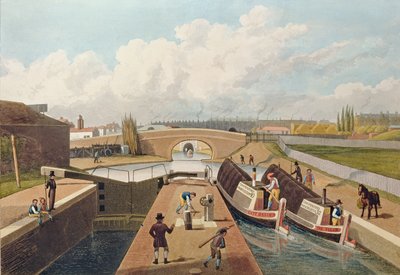قناة ريجنت ، المدخل الشرقي لنفق إيسلينغتون ، c.1827 ، منقوش بواسطة جون كليغورن (أكواتينت) بواسطة توماس هوسمر شيبرد
