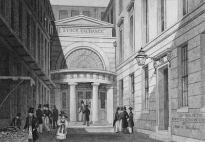 بورصة لندن ، من &39;التحسينات الحضرية ؛ أو لندن في القرن التاسع عشر "، ص 1828 بواسطة توماس هوسمر شيبرد