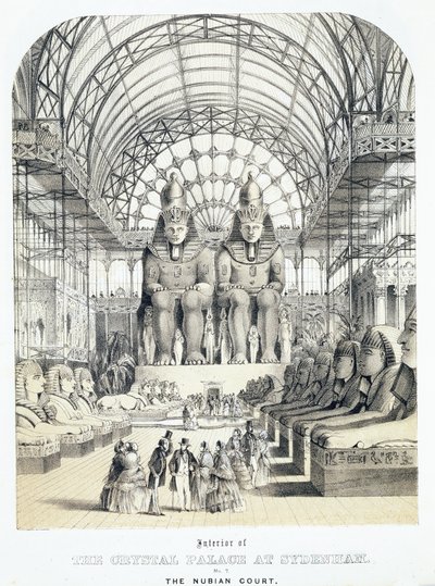 المحكمة النوبية في قصر كريستال في سيدينهام ، c.1851-1855 (أكواتينت) بواسطة توماس هوسمر شيبرد