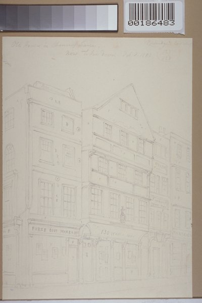 منظر للمنازل القديمة في Chancery Lane ، 1853 بواسطة توماس هوسمر شيبرد