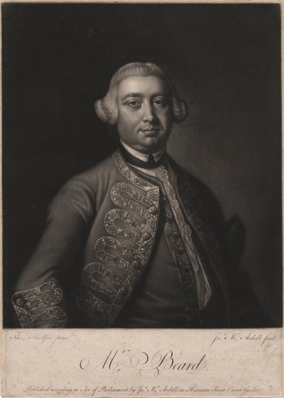 السيد بيرد ، نقش جيمس مكارديل (c.1729-65) ، 1764 (mezzotint) بواسطة توماس هدسون