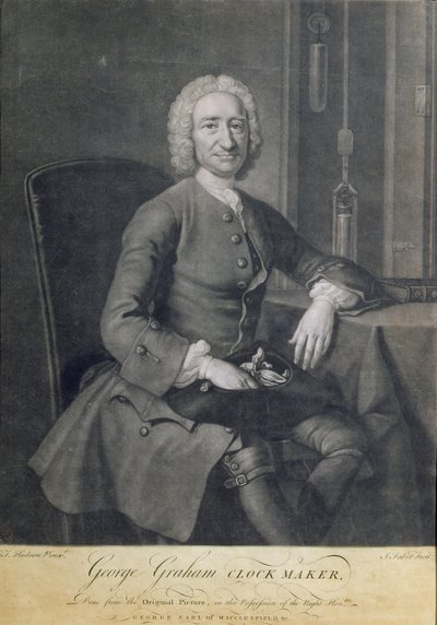 صورة لجورج جراهام (1673-1751) صانع ساعات ، محفور من قبل جون فابر (1684-1756) بواسطة توماس هدسون