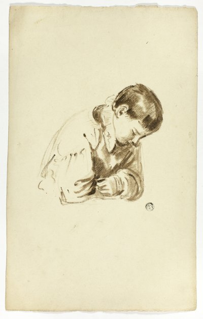 صبي جالس ، نصف طول بواسطة Thomas Jones Barker