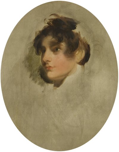 Head of a Young Woman, c.1800-05 (oil on canvas) بواسطة توماس لورانس
