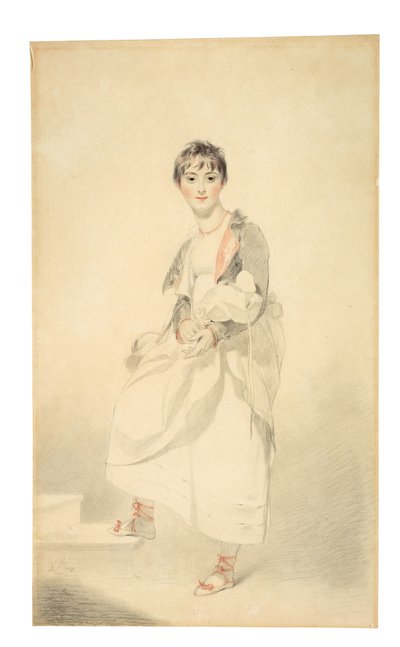 صورة للسيدة فرانسيس هاميلتون (1795-1860) (طباشير أسود وأحمر) بواسطة توماس لورانس