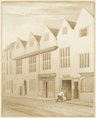 أمام "منزل كولستون" ، شارع صغير (ألوان مائية على ورق) بواسطة Thomas Leeson the Elder Rowbotham