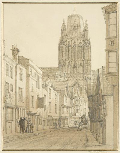 North view of St Mary Redcliffe Church seen from Redcliffe Street بواسطة توماس ليسون الأكبر روبوتبهام