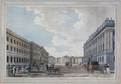 منظر لشارع المليون والقصر الرخامي عبر حقل المريخ ، 1790 بواسطة توماس مالتون الأكبر
