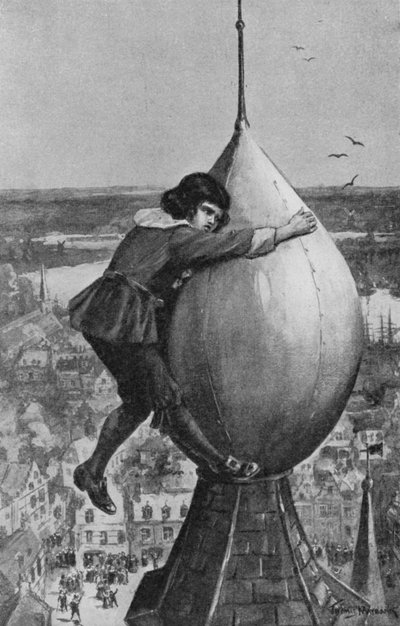 الأدميرال المستقبلي ميشيل Adriaanszoon De Ruyter يشبك ذراعيه حول الجزء العلوي من الكرة الكبيرة (litho) بواسطة توماس مايبانك