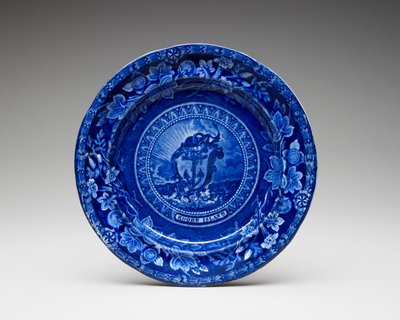 لوحة ، ج. 1826-1835 (خزف مطلي بالرصاص مع طباعة نقل) بواسطة توماس ماير