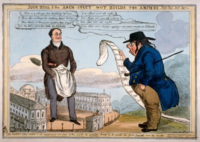'John Bull & the arch-itect wot يبني الأقواس - & C - & C - & C - & C' ، 1829 بواسطة توماس ماكلين