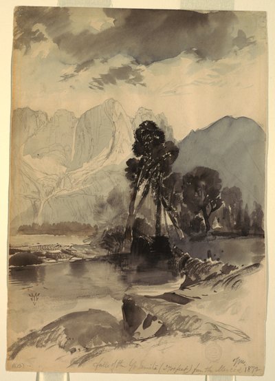 رسم، شلالات يوسمايت، 1872 بواسطة توماس موران