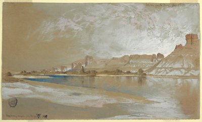 رسم، النهر الأخضر من العبارة، إقليم وايومنغ، 11 سبتمبر 1889 بواسطة توماس موران