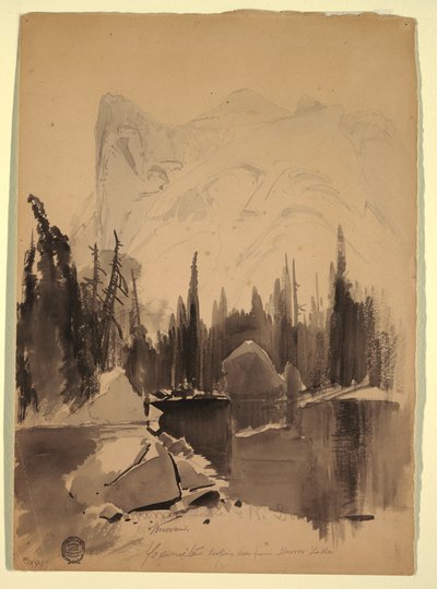 رسم، بحيرة المرآة، يوسمايت، 1872 بواسطة توماس موران
