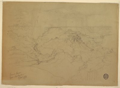 رسم، الأخدود العظيم تحت المطر، 1873 بواسطة توماس موران