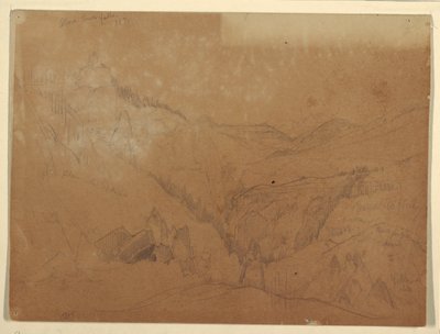 رسم، يلوستون، فوق شلالات البرج، 1871 بواسطة توماس موران