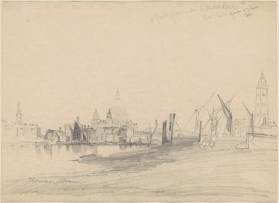 سانت بول من Under Waterloo Bridge ، Low Tide بواسطة توماس موران