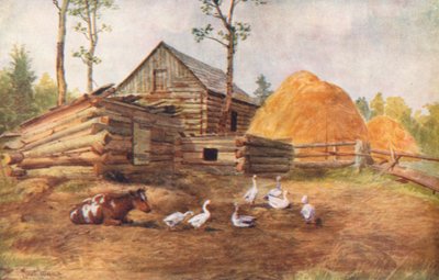 مزرعة المستوطنين، موسكوكا (طباعة حجرية ملونة) بواسطة توماس ماور مارتن