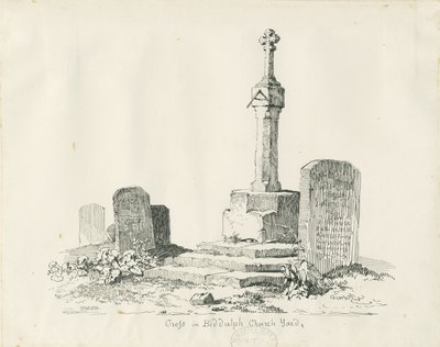 Cross in Biddulph Churchyard: الرسم بالقلم الجاف والحبر بواسطة توماس بيبلو وود