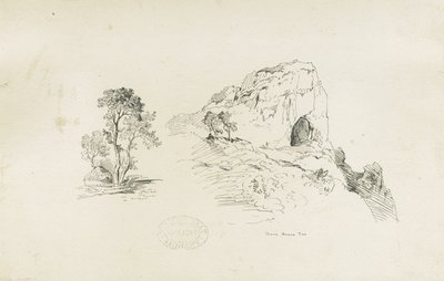 Dovedale - المناظر الطبيعية: الرسم بالقلم الجاف والحبر ، و [1817-1845] (رسم) بواسطة توماس بيبلو وود