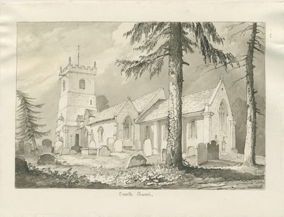 كنيسة إنفيل: رسم بني داكن ، 1837 بواسطة توماس بيبلو وود