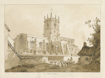كنيسة Gnosall: غسل الرسم ، 1838 بواسطة توماس بيبلو وود