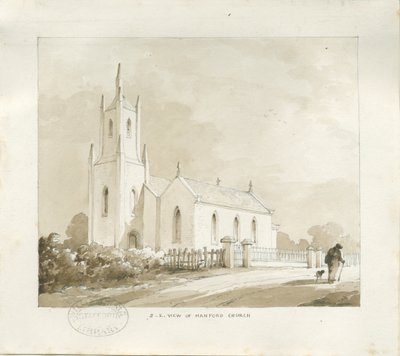 هانفورد تشيرش: رسم بالقلم الرصاص والغسيل ، و [؟ 1838] (رسم) بواسطة توماس بيبلو وود
