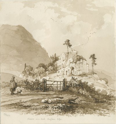 كينفر إيدج: رسم بني داكن ، 1837 بواسطة توماس بيبلو وود