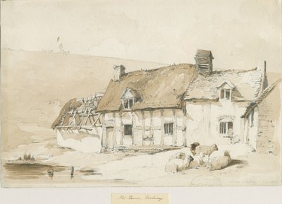 Norbury Village - Old Houses: sepia wash drawing بواسطة توماس بيبلو وود