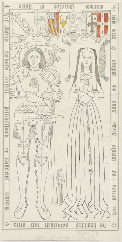 كنيسة بنكريدج - قبر ويليام وينسبري: الرسم بالقلم الجاف والحبر ، و [1842-1845] (رسم) بواسطة توماس بيبلو وود