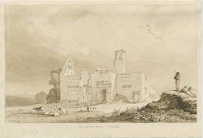 Tittensor - Old Manor House: رسم بني داكن ، 1837 بواسطة توماس بيبلو وود