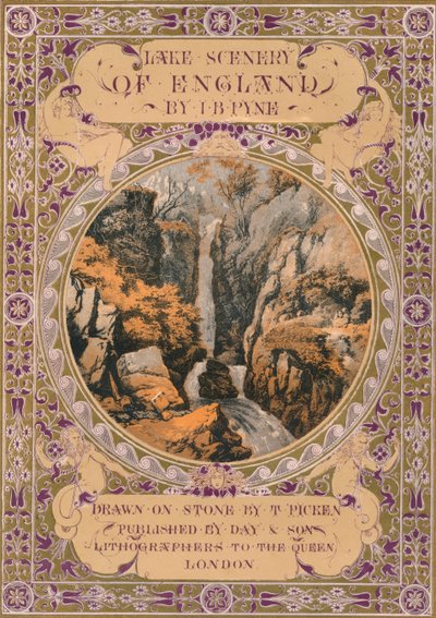 صورة في مواجهة مشهد البحيرة في إنجلترا بواسطة JB Pyne ، 1850s. بواسطة توماس بيكين