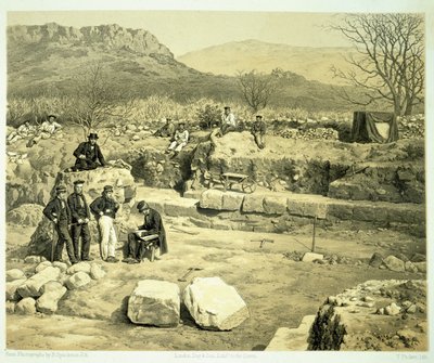 منظر لمعبد المريخ ، من "تاريخ الاكتشافات في هيليكارناسوس ، Cnidus ، und Branchidae" ، بقلم تشارلز توماس نيوتن (1816-1894) نشر عام 1862 بواسطة توماس بيكين