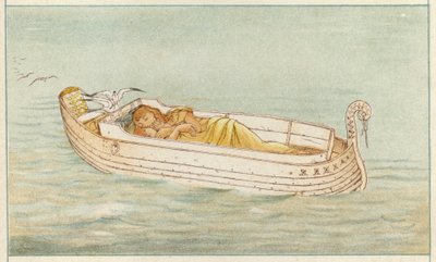 Danae and Perseus (colour litho) بواسطة توماس رالف سبنس