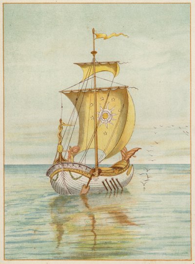 Perseus and Andromeda afloat (colour litho) بواسطة توماس رالف سبنس