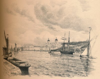 قصر غرينتش من النهر ، 1902 بواسطة توماس روبرت واي