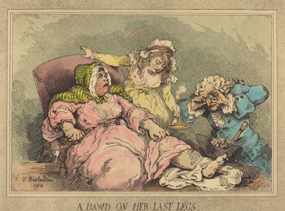 A Bawd on Her Last Legs، 1792 (النقش اليدوي والألوان المائية) بواسطة توماس رولاندسون
