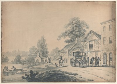 مدرب خارج نزل ، 1785-90. ، 1785-90. بواسطة توماس رولاندسون