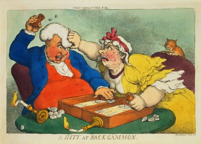 A Hitt at Backgammon (النقش الملون) بواسطة توماس رولاندسون