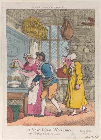 مطلوب ديك جديد ، أو العمل لدى السباك ، 20 أبريل 1810. ، 20 أبريل 1810. بواسطة توماس رولاندسون