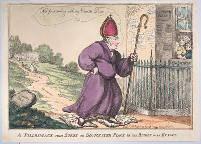 رحلة حج من Surry إلى Gloucester Place أو The Bishop in Extacy ، 27 فبراير 1809. بواسطة توماس رولاندسون