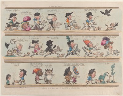 A Pygmy Cat Hunt، Borders for Rooms & Halls، Plate 9، June 20، 1799.، June 20، 1799. بواسطة توماس رولاندسون