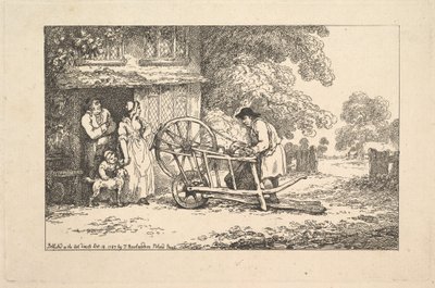 مطحنة سكين متنقلة في باب الكوخ ، 1787. بواسطة توماس رولاندسون