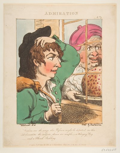 Admiration Le Brun Travested ، أو كاريكاتير العواطف ، 20 يناير 1800. بواسطة توماس رولاندسون