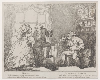 Bozzy and Madame Piozzi Frontispiece ، Bozzy and Piozzi بواسطة Peter Pindar ، 1780-86. ، 1780-86. بواسطة توماس رولاندسون