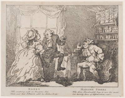 Bozzy and Madame Piozzi Frontispiece ، Bozzy and Piozzi بواسطة Peter Pindar ، 1780-86. ، 1780-86. بواسطة توماس رولاندسون