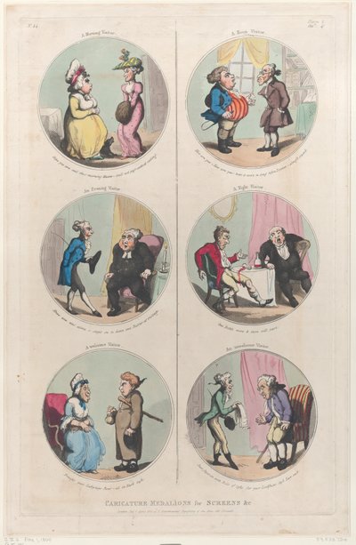 ميداليات الكاريكاتير للشاشات & ج: زائر صباحي ، زائر مسائي ، A We ... ، 1 أبريل ، 1800. بواسطة توماس رولاندسون