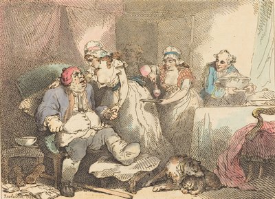 الراحة في النقرس 1785. بواسطة توماس رولاندسون