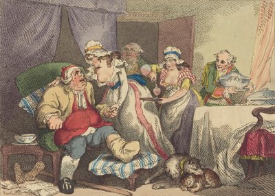 الراحة في النقرس 1785. بواسطة توماس رولاندسون