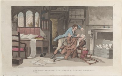 الصراع بين Quae Genus و Lawyer Gripe-all ، من تاريخ جوني كيو ... ، 1 أكتوبر 1821. بواسطة توماس رولاندسون